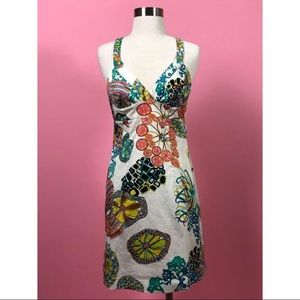 Trina Turk botanic floral white sheath dress 4 S